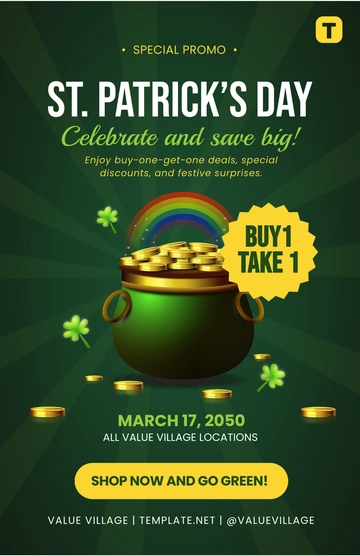 St. Patrick's Day Special Promo Poster Template - Edit Online & Download