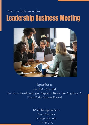 Exclusive Business Meeting Invitation Template - Edit Online & Download