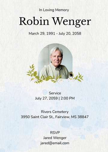 Traditional Burial Invitation Template - Edit Online & Download