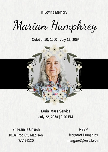 Burial Mass Invitation Template - Edit Online & Download
