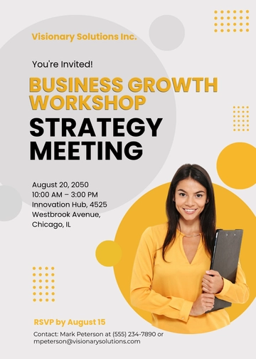 Business Workshop Meeting Invitation Template - Edit Online & Download