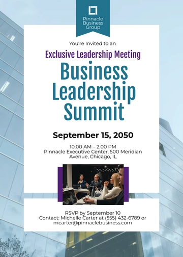 Business Leadership Meeting Invitation Template - Edit Online & Download