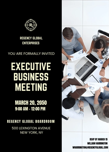 Formal Business Meeting Invitation Template - Edit Online & Download