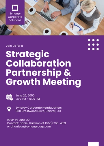 Business Collaboration Meeting Invitation Template - Edit Online & Download