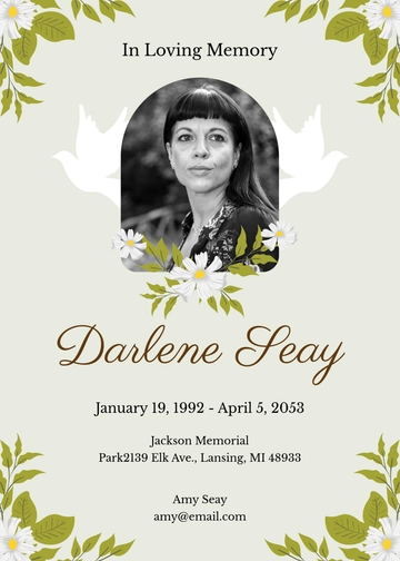 Burial Announcement Invitation Template - Edit Online & Download