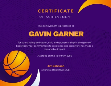 Basketball Certificate Template - Edit Online & Download