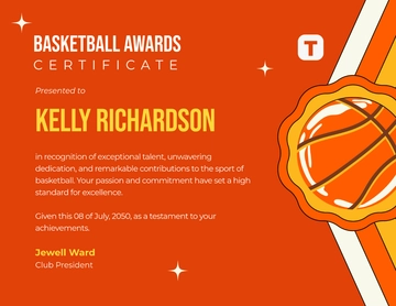 Basketball Awards Certificate Template - Edit Online & Download