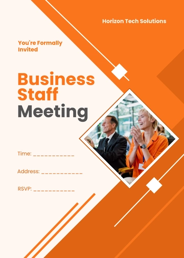 Blank Business Staff Meeting Invitation Template - Edit Online & Download