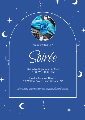 Modern Boho Blue Invitation Template - Edit Online & Download