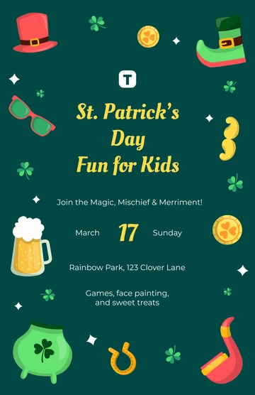 Colorful St. Patrick’s Day Poster for Kids Template - Edit Online & Download