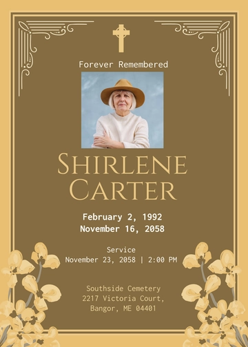 Vintage Burial Invitation Template - Edit Online & Download