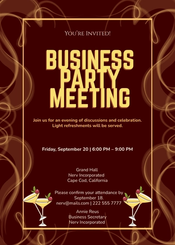 Business Party Meeting Invitation Template - Edit Online & Download
