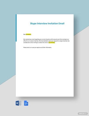 Skype Interview Invitation Email Template