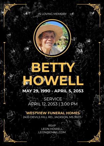 Celebration of Life Burial Invitation Template - Edit Online & Download