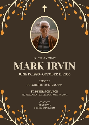 Burial Wake Invitation Template - Edit Online & Download