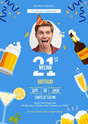 Funny 21st Birthday Invitation Template - Edit Online & Download