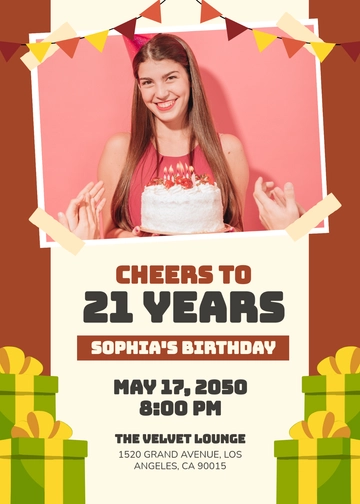 Creative Milestone 21st Birthday Invitation Template - Edit Online & Download