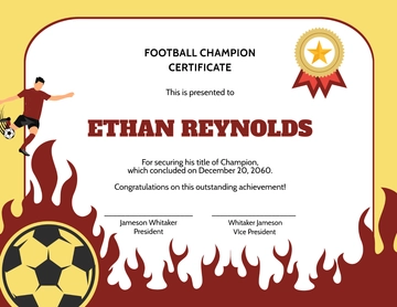 Free Fantasy Football Champion Certificate Template to Edit Online