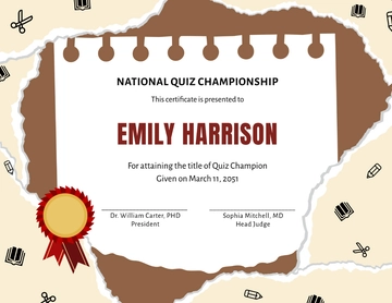 Editable Quiz Champion Certificate Template - Edit Online & Download