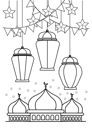 Ramadan Decorations Drawing Template - Edit Online & Download