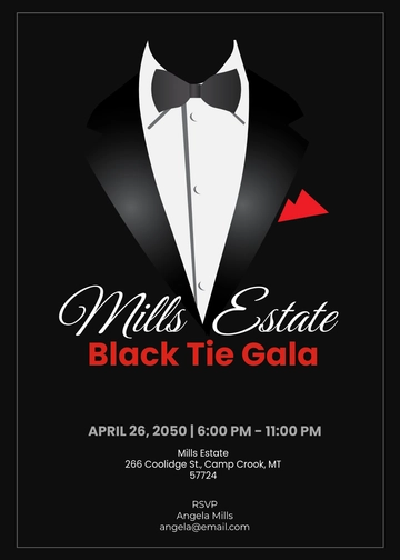 Minimalist Fancy Black Tie Invitation Template - Edit Online & Download