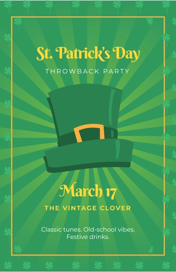 Retro Style St. Patrick's Day Poster Template - Edit Online & Download