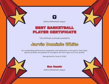 Best Basketball Player Certificate Template - Edit Online & Download