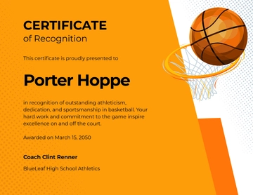 Basketball Sports Certificate Template - Edit Online & Download
