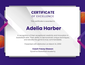 Creative Basketball Skills Certificate Template - Edit Online & Download