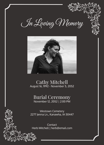 Burial Ceremony Invitation Template - Edit Online & Download