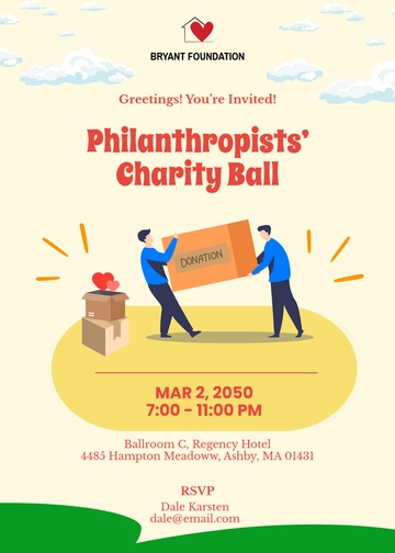 Charity Philanthropy Invitation Template - Edit Online & Download