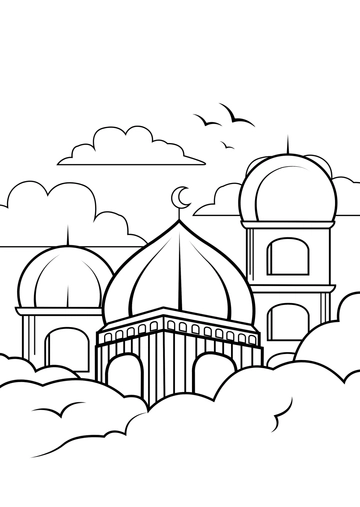 Mosque Ramadan Drawing Template - Edit Online & Download
