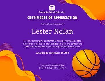 Basketball Competition Certificate Template - Edit Online & Download
