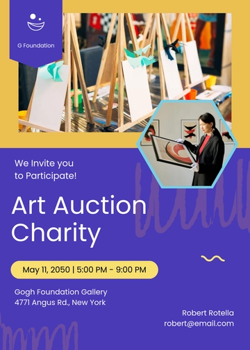 Art Auction Charity Invitation Template - Edit Online & Download