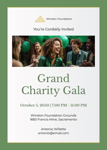 Minimalist Charity Gala Invitation Design Template - Edit Online & Download