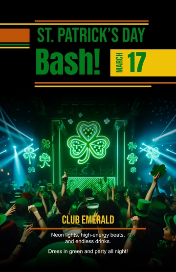 Flashy St. Patrick’s Day Poster Template - Edit Online & Download