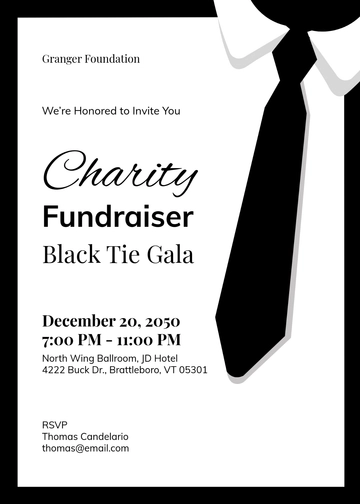 Black Tie Charity Fundraiser Invitation Template - Edit Online & Download