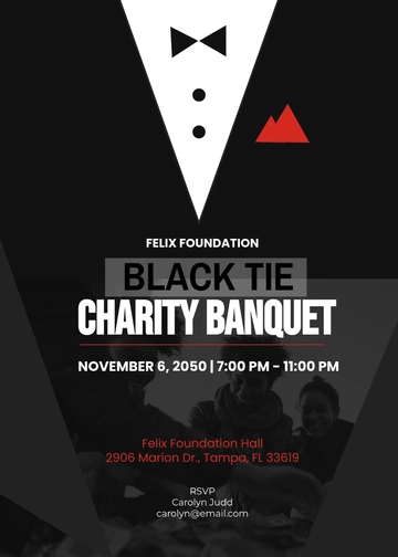Black Tie Charity Invitation Template - Edit Online & Download