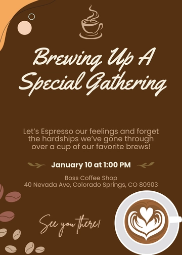 Creative Espresso Coffee Invitation Template - Edit Online & Download