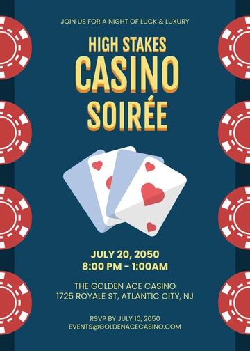 Casino Event Invitation Template for Adults - Edit Online & Download