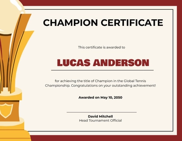Champion Certificate with Awesome Trophy Template - Download | Template.net