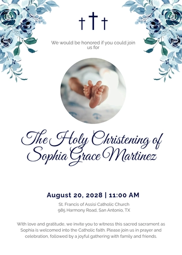 Aesthetic Catholic Christening Invitation Template - Edit Online & Download