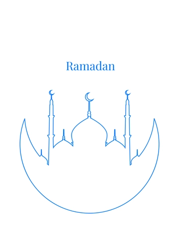 Blue Ramadan Drawing Template - Edit Online & Download