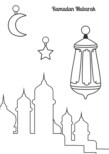 Ramadan Mubarak Vector Drawing Template - Edit Online & Download