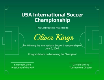Simple Soccer Champion Certificate Template - Edit Online & Download