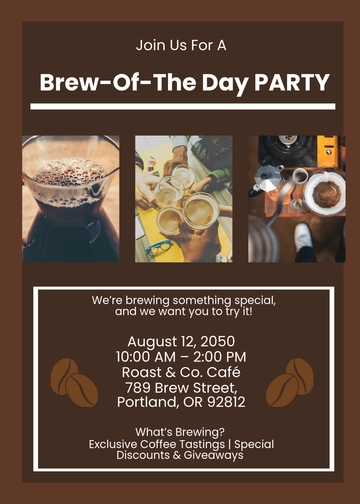 Coffee Event Announcement Invitation Template - Edit Online & Download