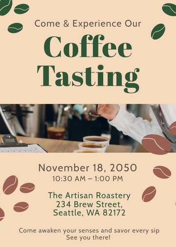 Coffee Tasting Experience Invitation Template - Edit Online & Download