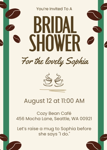 Coffee Bridal Shower Invitation Template - Edit Online & Download
