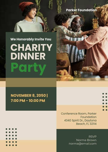 Aesthetic Charity Dinner Invitation Template - Edit Online & Download