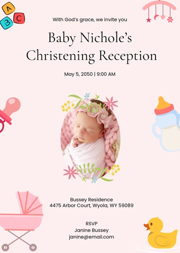 Creative Christening Party Invitation Template - Edit Online & Download